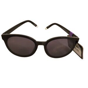 NWT Foster Grant Trendy Black & Purple Round Sunglasses